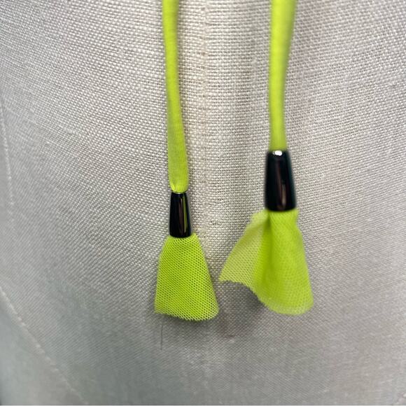 Seafolly 6 Goddess Separates Fixed Triangle Bikini Top Mesh Yellow Charteuse - Picture 7 of 10